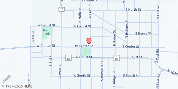 Map showing Grow Ministries, Inc. - Cambridge at 101 North East Street, Cambridge, IL