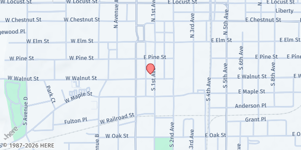Map showing Salvation Army 360 Life Center Food Pantry at 176 S 1st Ave, Canton, IL