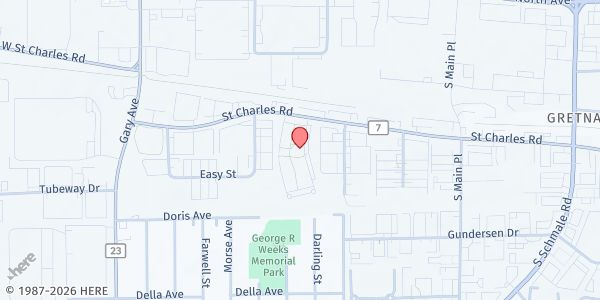 Map showing Villagebrook Apartments at 278 E St Charles Road, Carol Stream, IL