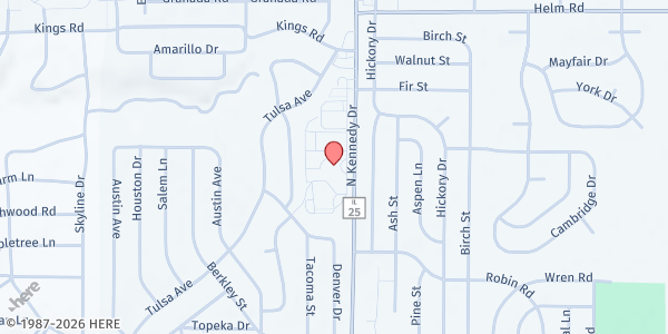Map showing St. Monica at 90 North Kennedy Drive, Carpentersville, IL