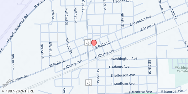 Map showing Casey Ministerial Association at 102 E Main St, Casey, IL