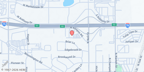 Map showing Friends of Champaign County at 201 W Kenyon Road, Champaign, IL