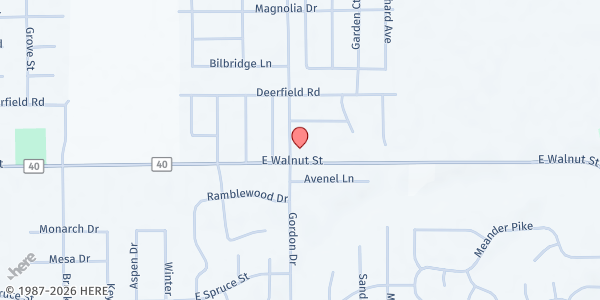 Map showing Chatham Presbyterian Church - West Wing at 1835 E. Walnut St., Chatham, IL