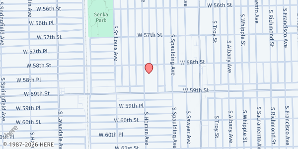 Map showing A Blessing Hand - Chicago at 5815 S Homan Ave, Chicago, IL