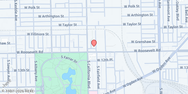 Map showing A Safe Haven Foundation - Main Location at 2750 W Roosevelt Rd, Chicago, IL