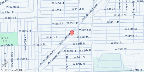 Map showing Arab American Educational Council at 3777 W Columbus Ave, Chicago, IL