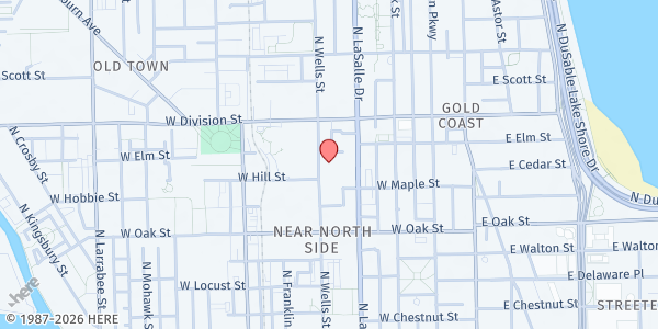 Map showing Breaking Bread Ministries at 1111 N Wells St STE 301, Chicago, IL