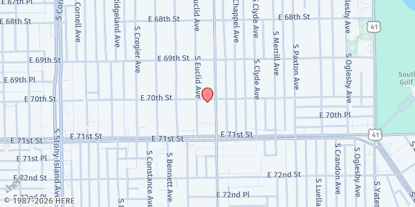 Map showing Bryn Mawr Community Foundation at 7000 S Jeffery Blvd, Chicago, IL