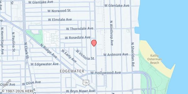 Map showing Care For Real - Chicago at 5840 N Broadway St, Chicago, IL
