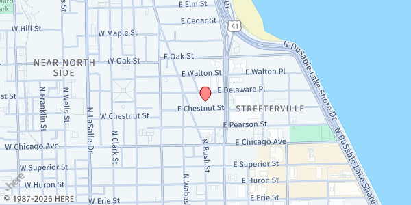 Map showing Chicago Lights at 126 E Chestnut St, Chicago, IL