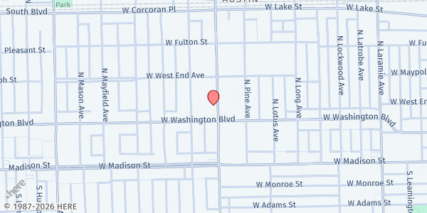 Map showing Circle Urban Ministries - Food Pantry at 118 N Central Ave, Chicago, IL