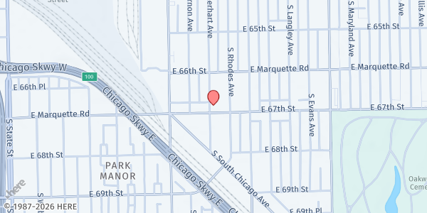 Map showing Edward G Irvin Foundation at 500 East 67th Street, Chicago, IL