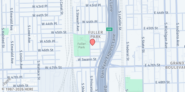 Map showing Fellowship MBC at 4543 S Princeton, Chicago, IL