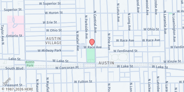 Map showing Fraternite Notre Dame at 502 N Central Ave, Chicago, IL