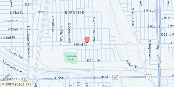Map showing Grant A Wish Inc. at 1136 E 93rd St, Chicago, IL