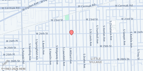 Map showing La Villita Corps Community Center at 3621 W 24th St, Chicago, IL