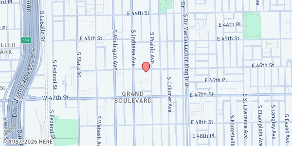 Map showing Metropolitan Community Church at 4610 S Prairie Ave, Chicago, IL