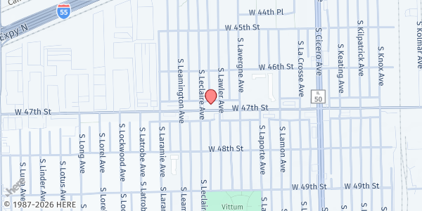 Map showing Midway Citadel Corps Community Center at 5036 W 47th St, Chicago, IL