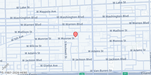 Map showing Midwest Corps Community Center at 20 S Campbell Ave, Chicago, IL