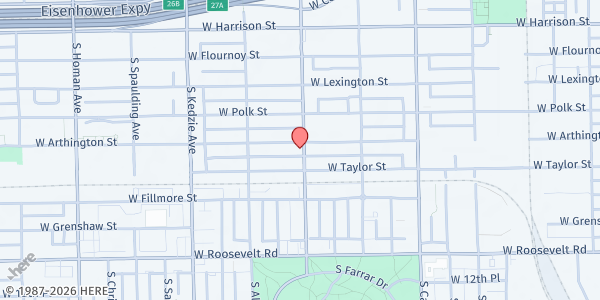 Map showing Mount Ridge Baptist Church at 2658 W Jackson Blvd, Chicago, IL