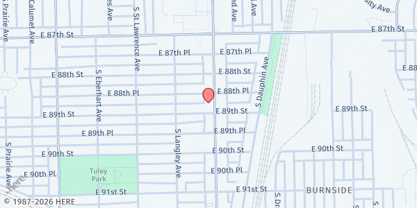 Map showing New Bethlehem 4 MBC at 8850 S Cottage Grove Ave, Chicago, IL