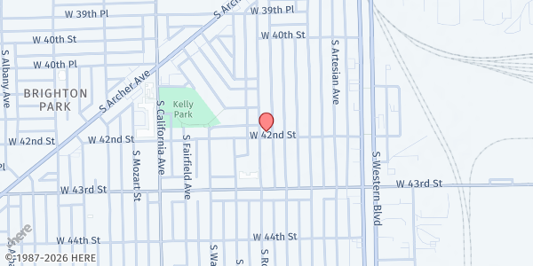 Map showing New Life Community Church - Brighton Park at 4155 South Rockwell Street, Chicago, IL