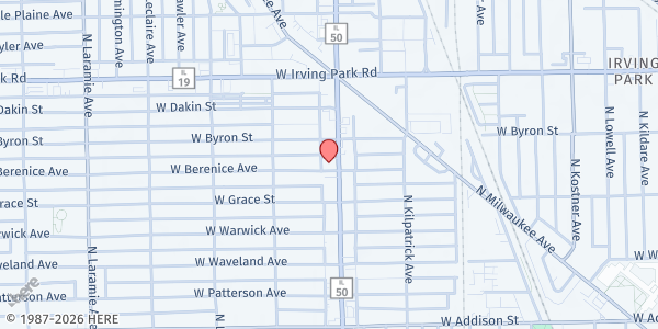 Map showing Polish American Association at 3834 N Cicero Ave, Chicago, IL