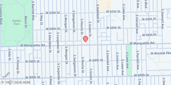 Map showing Shepherd's Hope Ltd at 838 West Marquette Road, Chicago, IL