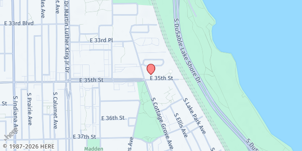 Map showing Sixth Grace Presbyterian Church at 600 E 35th St, Chicago, IL