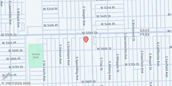Map showing St Gall at 5533 S Sawyer Ave, Chicago, IL