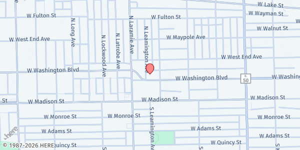 Map showing St Martin De Porres at 5112 W Washington Blvd, Chicago, IL