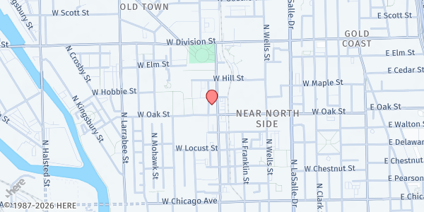 Map showing St Matthew Child Advocate at 1000 N Orleans St, Chicago, IL