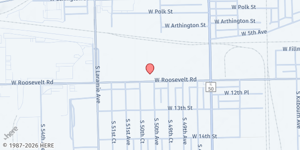 Map showing The Ark Church at 5040 Roosevelt Rd, Chicago, IL