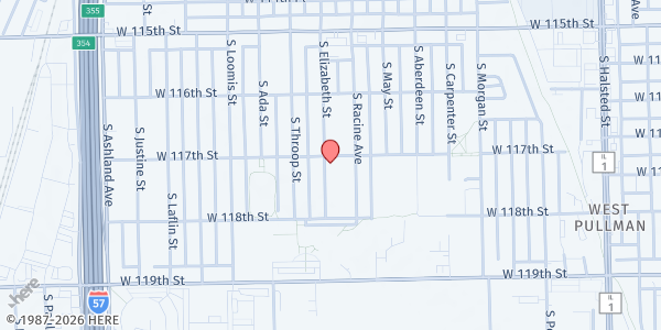 Map showing The Seeds Center of Maple Park at 11705 S Elizabeth St, Chicago, IL