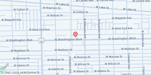Map showing United for Better Living Inc. at 4540 W Washington Blvd, Chicago, IL
