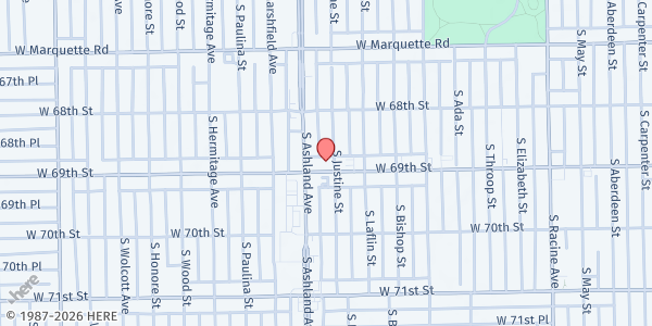 Map showing We Do Care at 1538 W 69th St, Chicago, IL