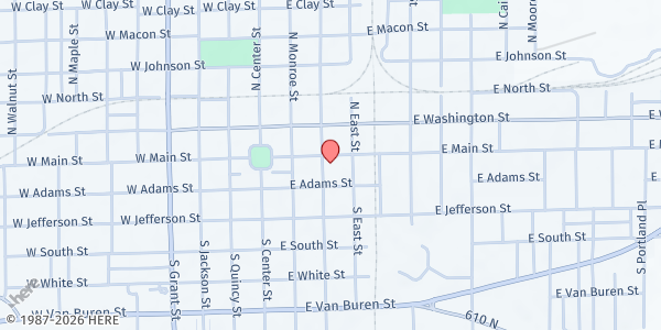 Map showing Extended Table - Clinton UMC at 308 E. Main St., Clinton, IL