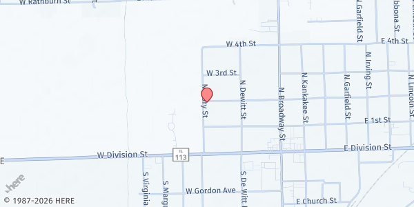 Map showing Coal City Food Pantry at 6805 E McArdle Road, Coal City, IL