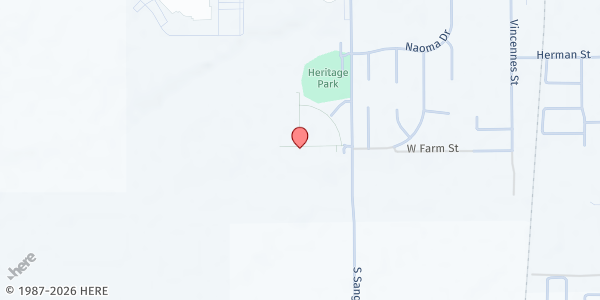 Map showing Crete Public Library at 1550 South Sangamon Street, Crete, IL