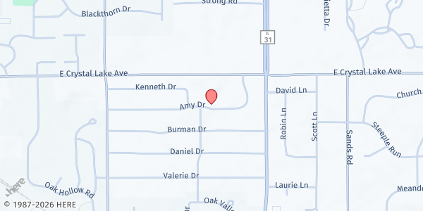 Map showing 12 Baskets Sharing Center at 5906 S. Route 31, Crystal Lake, IL