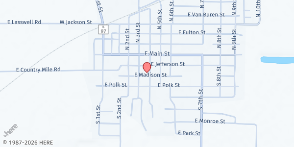 Map showing Cuba Area Food Pantry at 616 E. Polk St., Cuba, IL