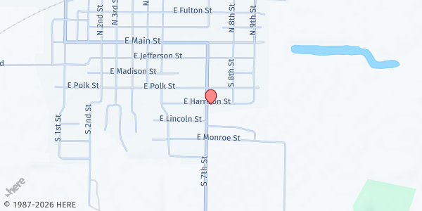 Map showing Cuba Food Pantry at 616 E Polk Street, Cuba, IL