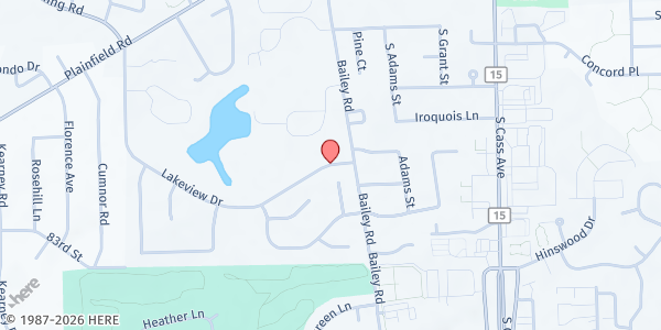 Map showing Our Lady of Mount Carmel Food Pantry at 8404 Cass Ave., Darien, IL