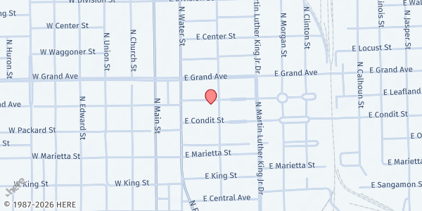 Map showing Reasonable Service at 321 E. Leafland Ave., Decatur, IL