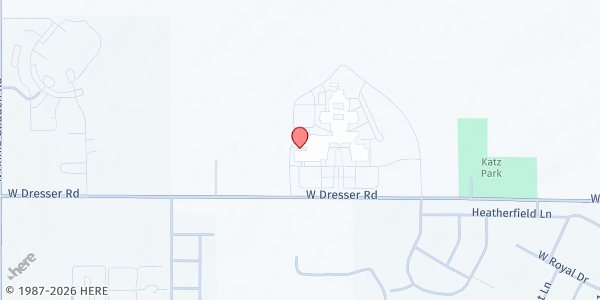 Map showing DeKalb High School (Field House) at 501 West Dresser Road, DeKalb, IL