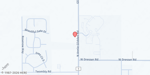 Map showing First United Methodist Church at 2501 N Annie Glidden, DeKalb, IL