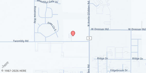 Map showing New Hope Missionary Baptist Food Pantry at 1201 Twombly Road, DeKalb, IL