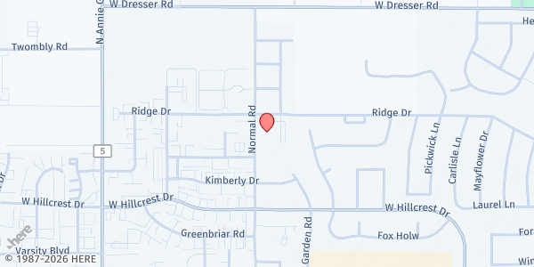 Map showing Mitchell Pantry at 1240 Normal Road, DeKalbe, IL
