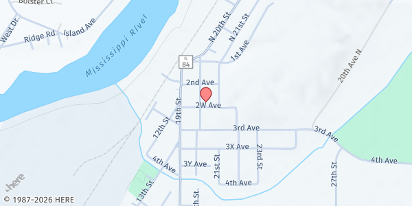 Map showing QC Mission Meal Site at 2015 2 W Avenue, East Moline, IL