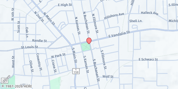 Map showing Cougar Cupboard Food & Essentials Pantry at Morris Univ Ctr Campus Box #1, Edwardsville, IL